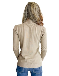 Foto 4 | Suéter de Cuello Alto Suet-1002 color Beige con Cierre