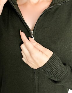 Foto 4 | Suéter de Cuello Alto Suet-1002 color Verde Oscuro con Cierre