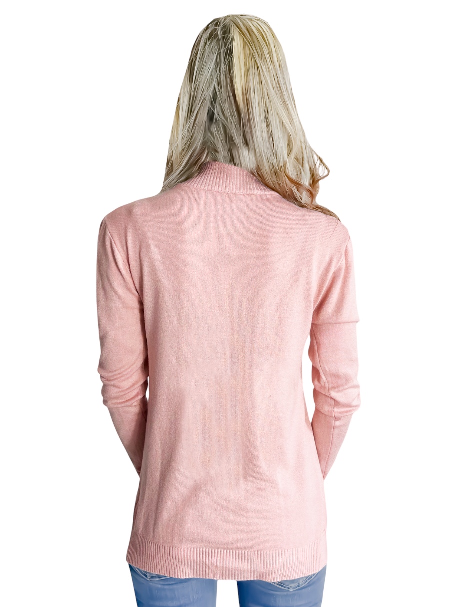 Foto 4 | Suéter de Cuello Alto Suet-1002 color Rosa con Cierre