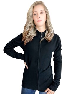 Foto 1 | Suéter Mujer De Cuello Alto Suet-1002 Color Negro Con Cierre