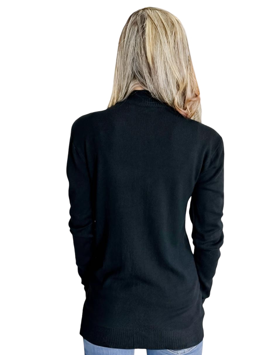 Foto 3 | Suéter Mujer De Cuello Alto Suet-1002 Color Negro Con Cierre