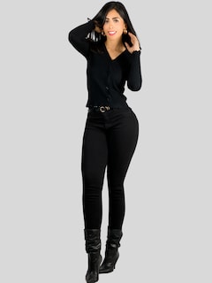 Foto 2 | Set De 2 Sueter De Mujer Manga Larga Sueteres Botones Suet-1034 Negro Y Cafe Sweaters Punto