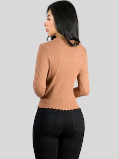 Foto 6 | Set De 2 Sueter De Mujer Manga Larga Sueteres Botones Suet-1034 Negro Y Cafe Sweaters Punto