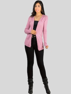 Foto 4 | Suéter Abierto De Mujer Con Detalles En Estoperoles Suet-1035 Rosa Suéter Cardigan