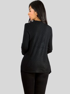 Foto 3 | Suéter Abierto De Mujer Con Detalles En Estoperoles Suet-1035 Negro Suéter Cardigan