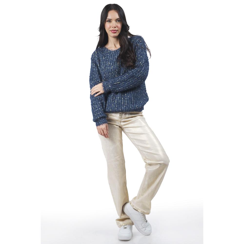 Foto 4 | Sueter Tejido Con Detalles Dorados Roman Fashion /juvenil, 19608 (azul Petroleo) Azul Petroleo