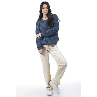 Foto 4 | Sueter Tejido Con Detalles Dorados Roman Fashion /juvenil, 19608 (azul Petroleo) Azul Petroleo