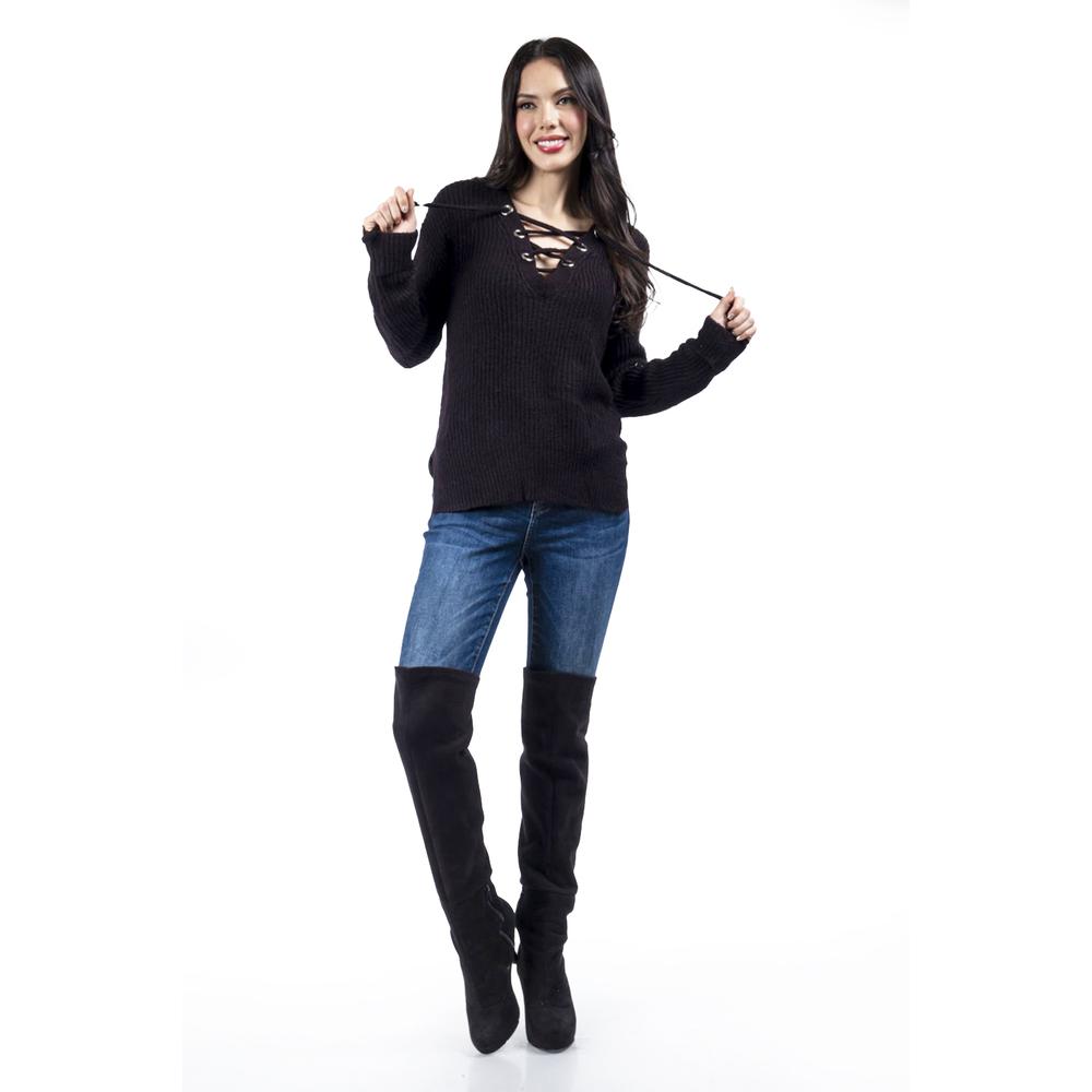 Foto 4 | Sueter Escote Cruzado Con Ojales Roman Fashion / Juvenil, 0034 (negro) Negro