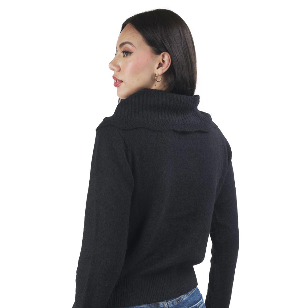 Foto 4 pulgar | Sueter Con Cuello Desmontable Roman Fashion /juvenil, 5402 (negro) Negro