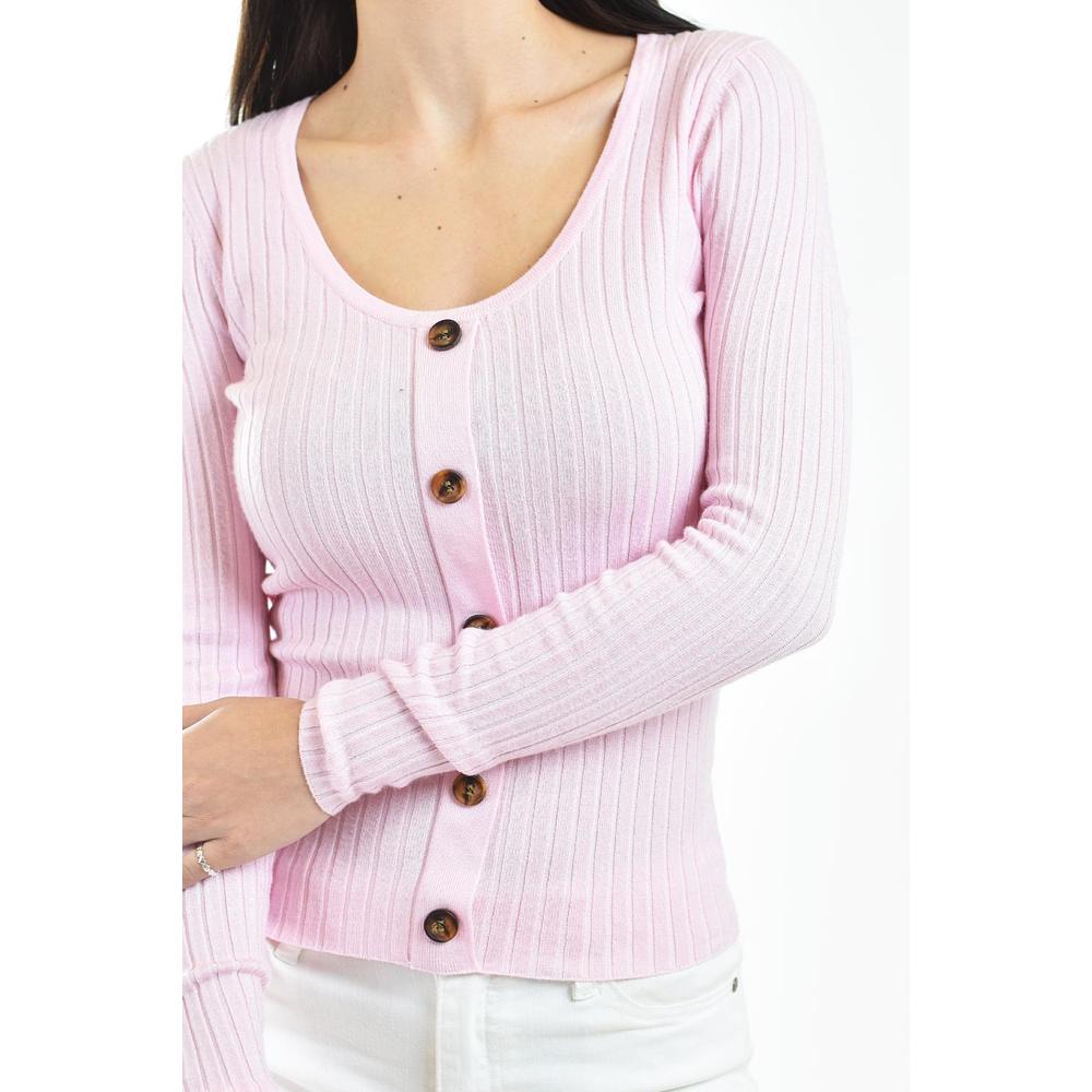 Foto 5 pulgar | Sueter Acanalado Con Botones Roman Fashion /juvenil, 3157 (rosa) Rosa
