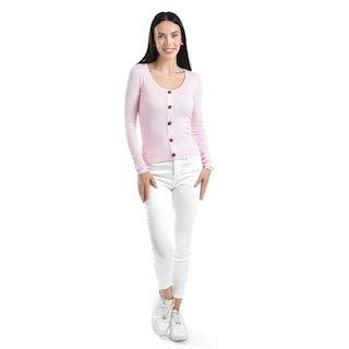 Foto 5 | Sueter Acanalado Con Botones Roman Fashion /juvenil, 3157 (rosa) Rosa