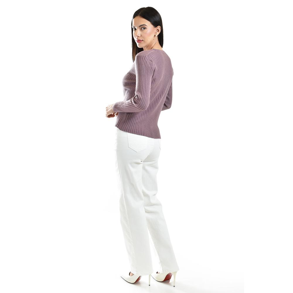 Foto 4 pulgar | Sueter Acanalado De Manga Larga Roman Fashion /juvenil, 8930 (morado) Violeta
