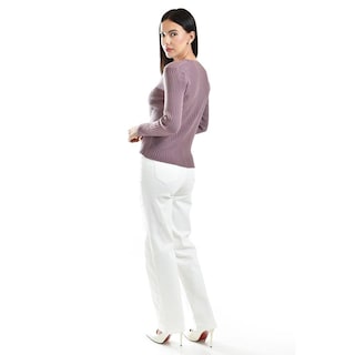 Foto 3 | Sueter Acanalado De Manga Larga Roman Fashion /juvenil, 8930 (morado) Violeta