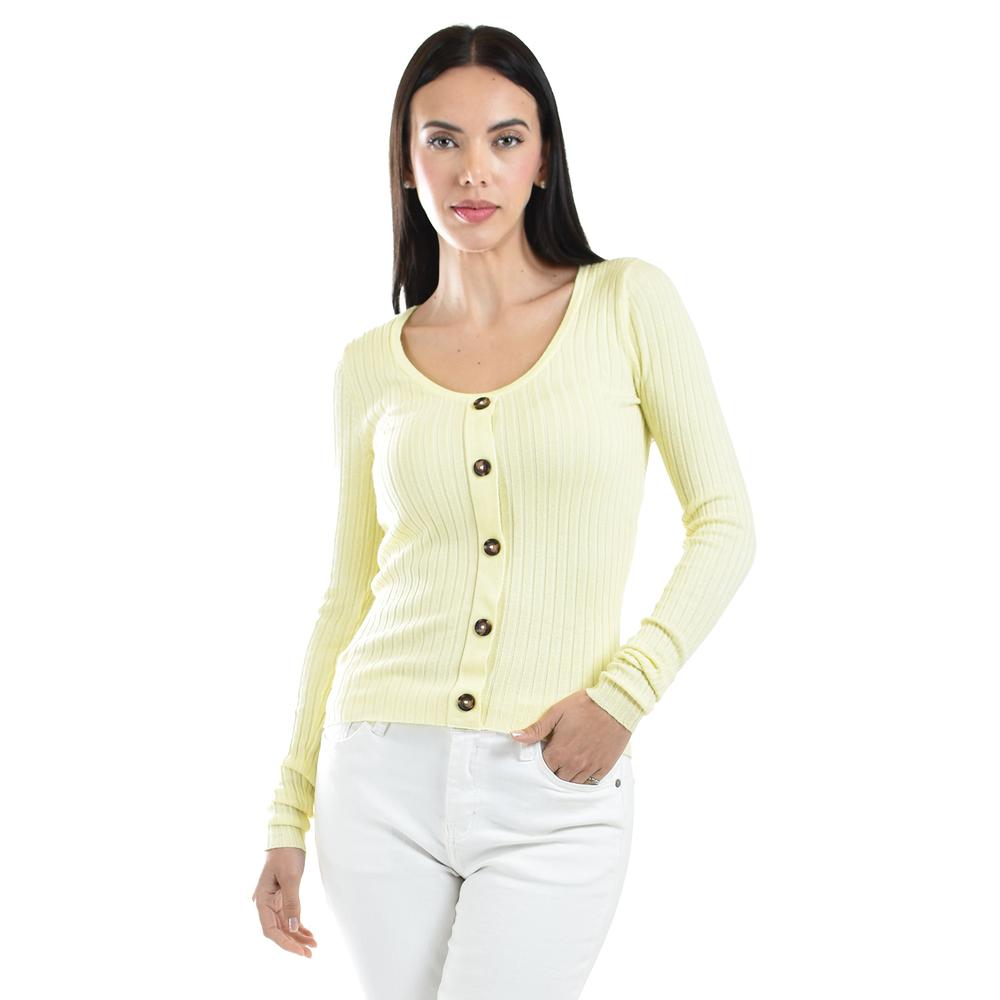 Sueter Acanalado Con Botones Roman Fashion /juvenil, 3157 (amarillo) Amarillo