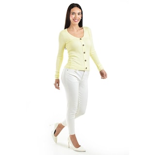 Foto 2 | Sueter Acanalado Con Botones Roman Fashion /juvenil, 3157 (amarillo) Amarillo