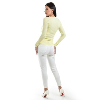 Foto 3 | Sueter Acanalado Con Botones Roman Fashion /juvenil, 3157 (amarillo) Amarillo
