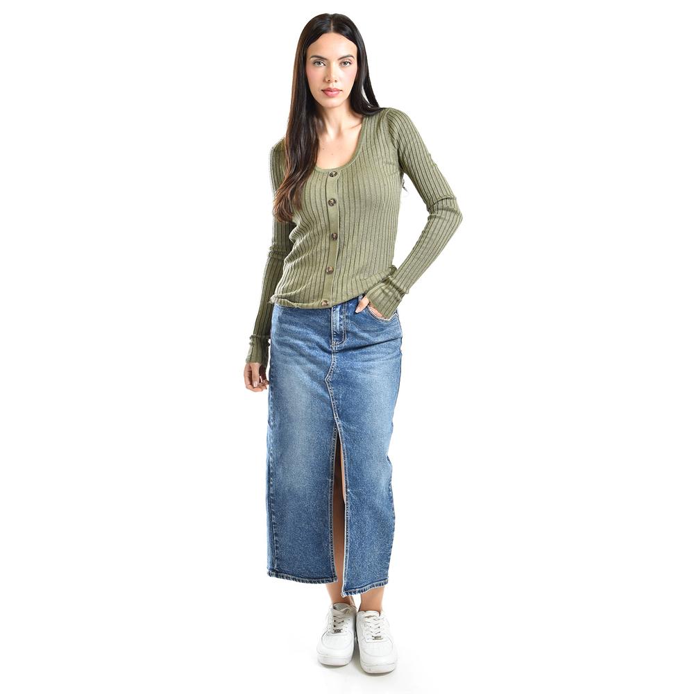 Sueter Acanalado Con Botones Roman Fashion /juvenil, 3157 (verde Militar) Verde