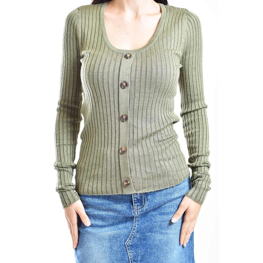 Foto 5 pulgar | Sueter Acanalado Con Botones Roman Fashion /juvenil, 3157 (verde Militar) Verde