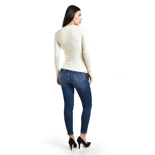 Foto 3 | Sueter Acanalado Con Botones Roman Fashion /juvenil, 3157 (beige) Beige