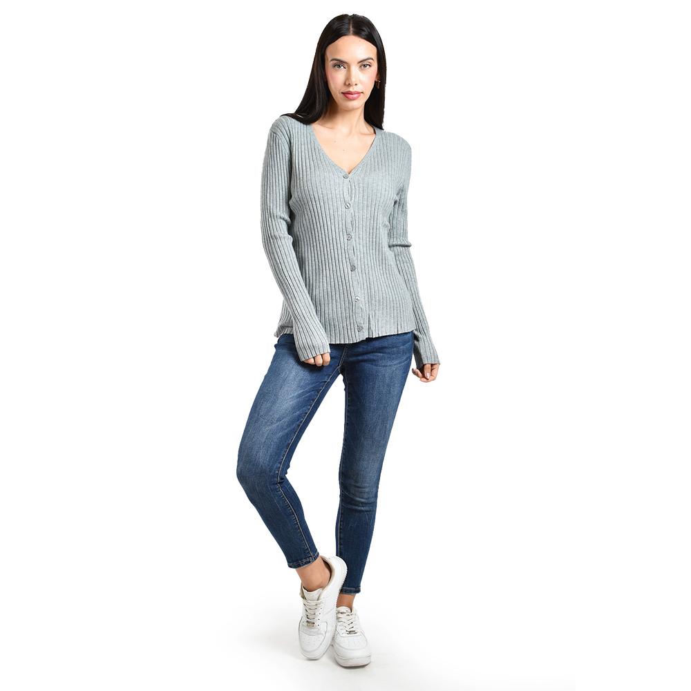 Sueter Acanalado De Manga Larga Roman Fashion /juvenil, 8930 (gris) Gris