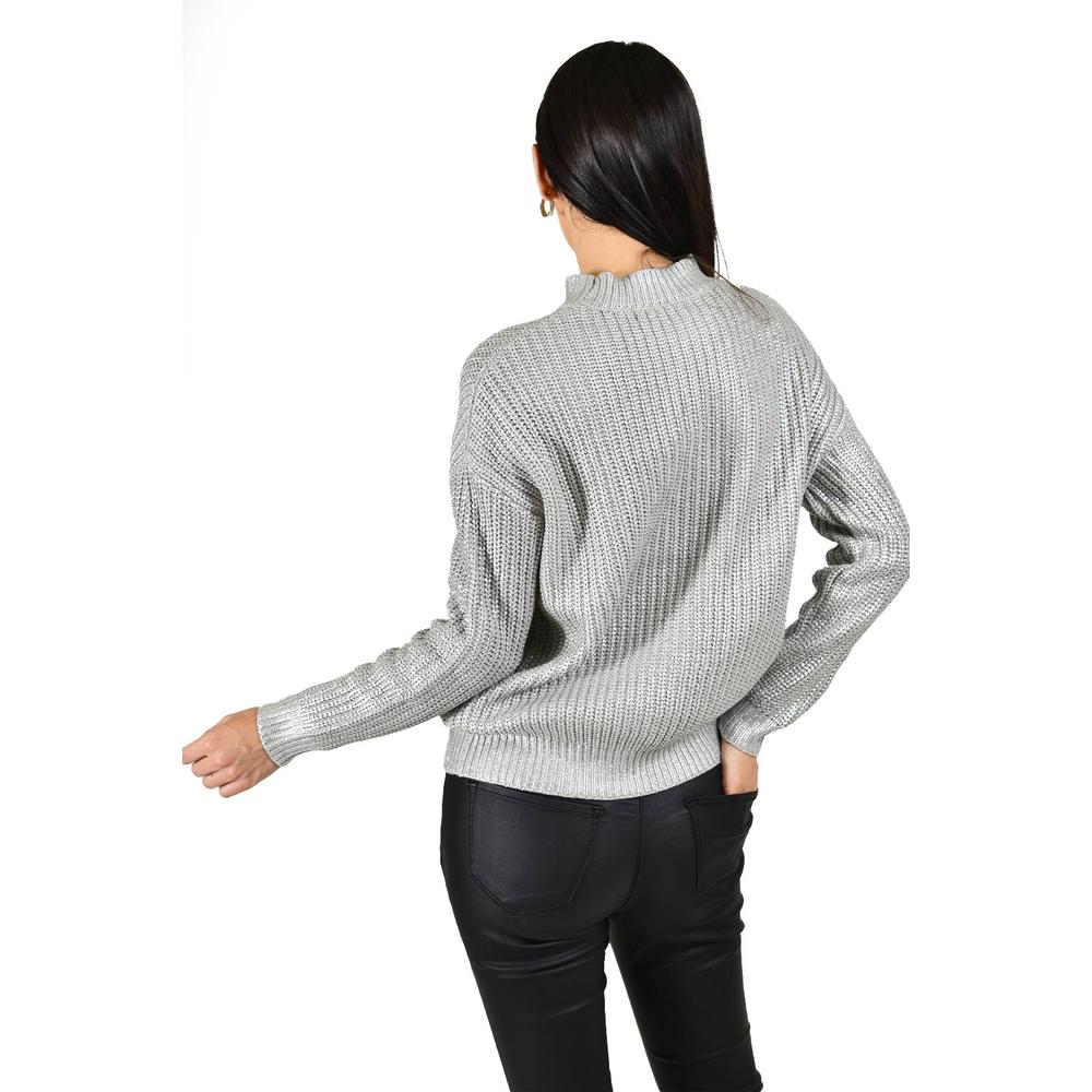Foto 4 pulgar | Sueter Efecto Metalico Roman Fashion /juvenil, 4007 (plateado) Plateado