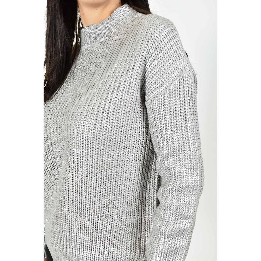 Foto 4 | Sueter Efecto Metalico Roman Fashion /juvenil, 4007 (plateado) Plateado