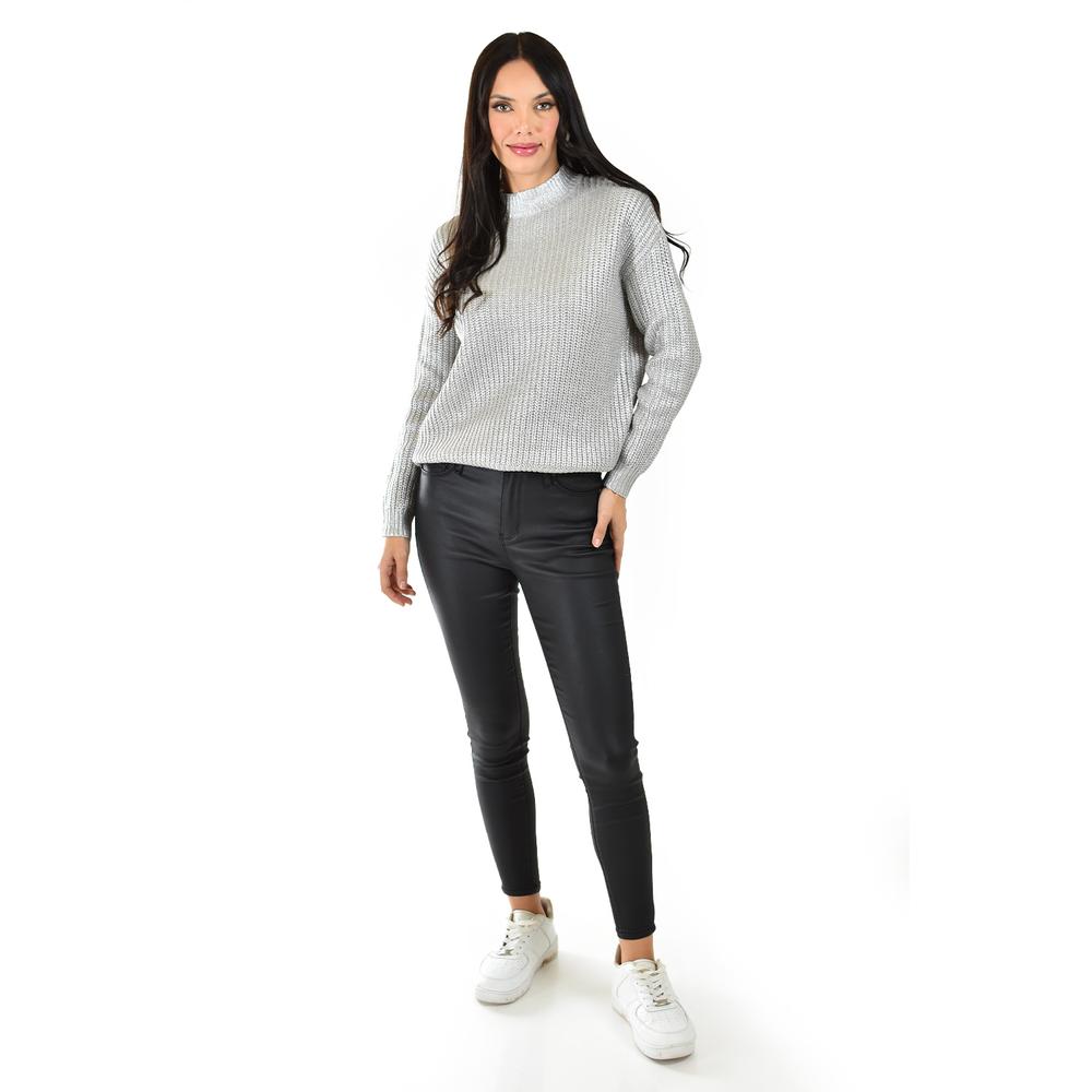 Foto 7 | Sueter Efecto Metalico Roman Fashion /juvenil, 4007 (plateado) Plateado