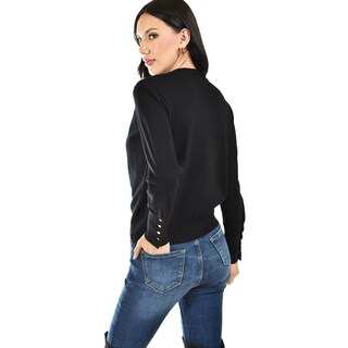 Foto 3 | Sueter De Manga Con Botones Roman Fashion /juvenil, 4001 (negro) Negro