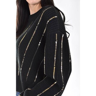 Foto 4 | Sueter De Punto Con Lentejuela Roman Fashion / Juvenil, 4004 (negro / Dorado) Negro
