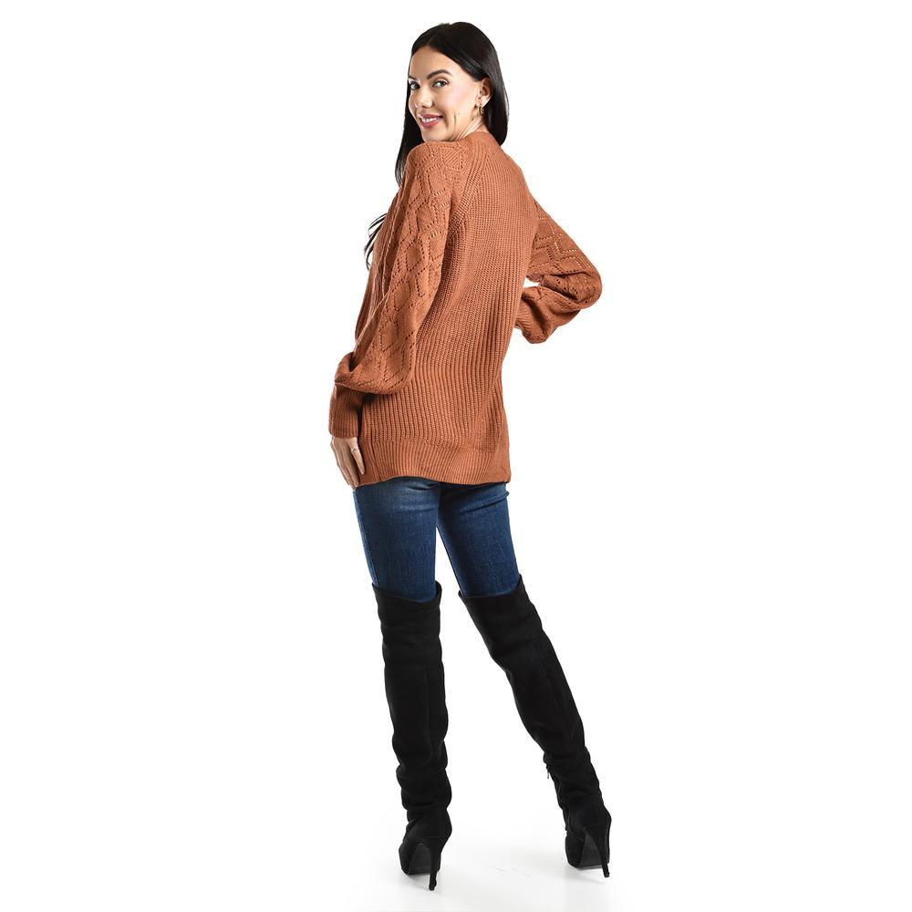 Foto 4 pulgar | Cardigan De Punto Roman Fashion /juvenil, 41849 (cafe) Cafe