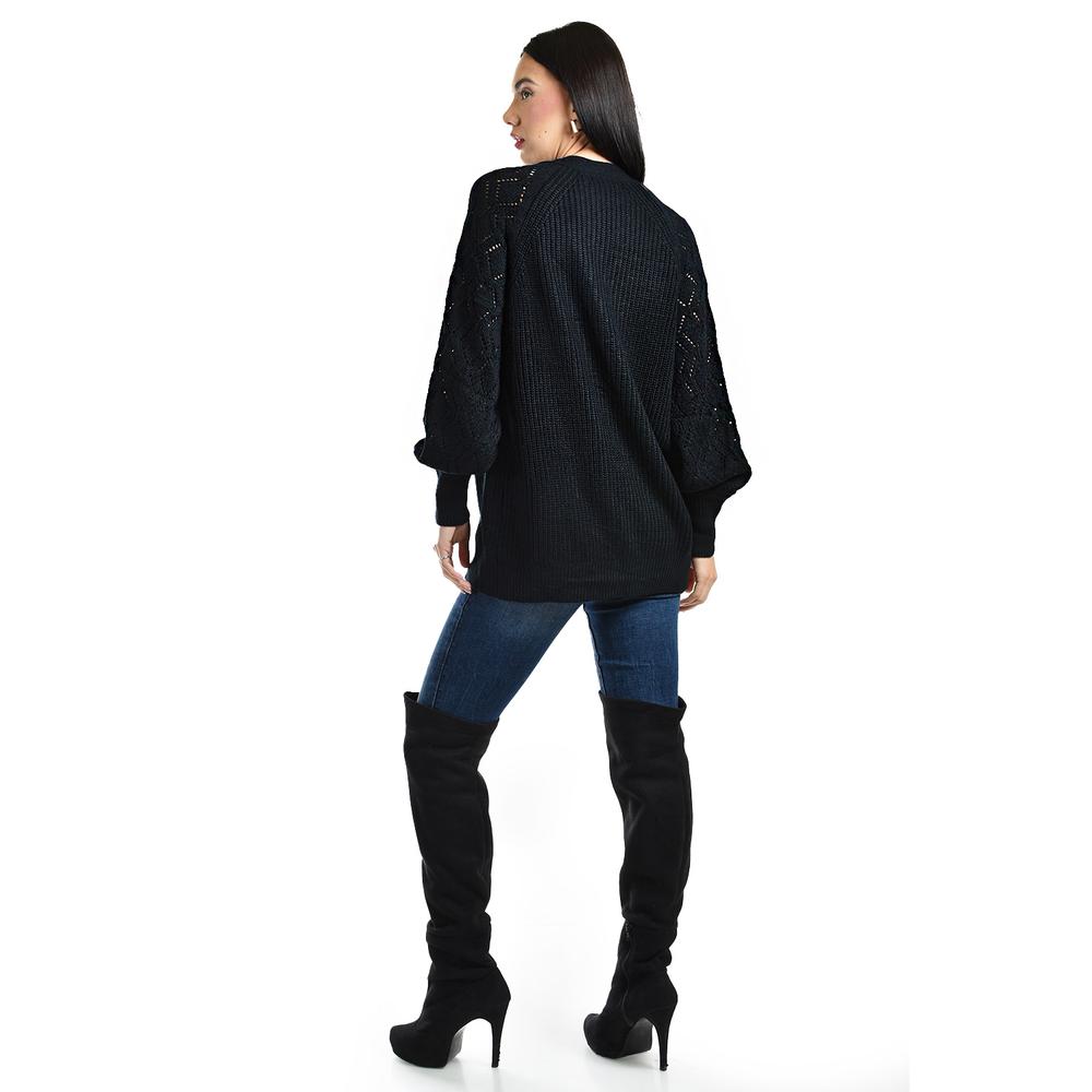 Foto 4 pulgar | Cardigan De Punto Roman Fashion /juvenil, 41849 (negro) Negro