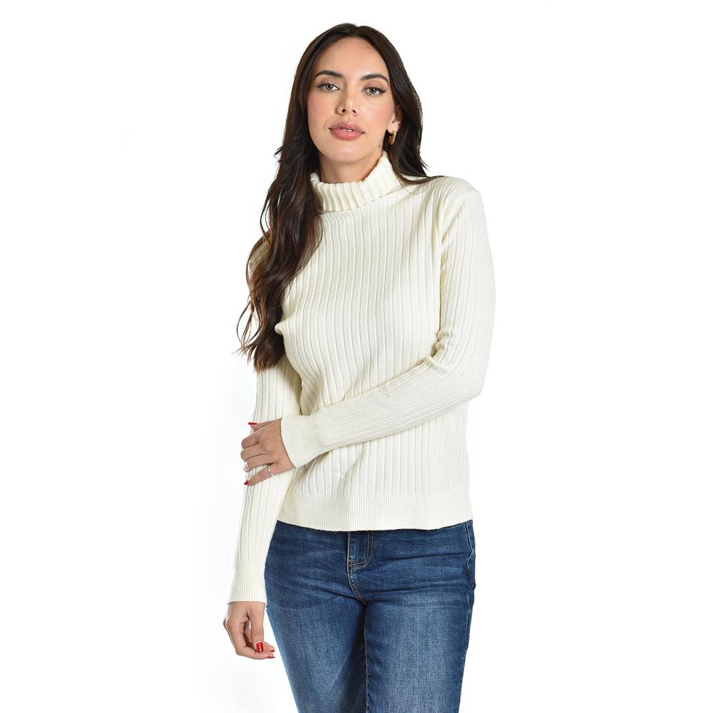 Foto 1 | Sueter Acanalado Cuello Tortuga Roman Fashion / Juvenil, 3526 (beige) Beige