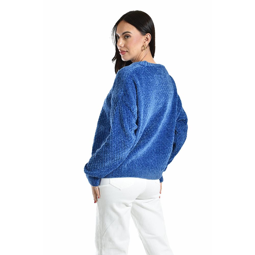 Foto 4 pulgar | Sueter Tejido Cuello Redondo Roman Fashion /juvenil, 2878 (azul Rey) Azul