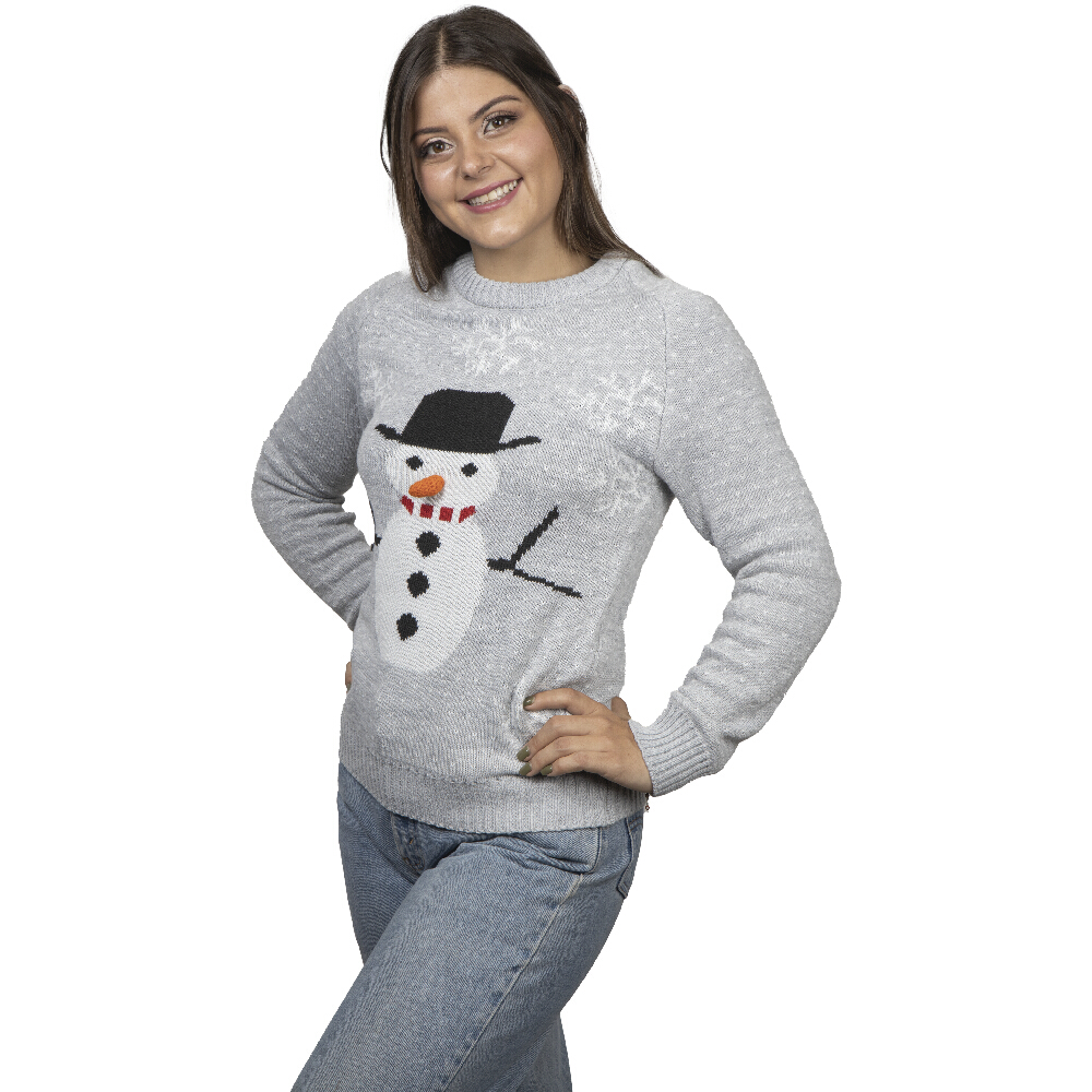 Foto 2 pulgar | Ugly Sweater Rev Suéter Navideño De Muñeco De Nieve Color Gris Para Navidad