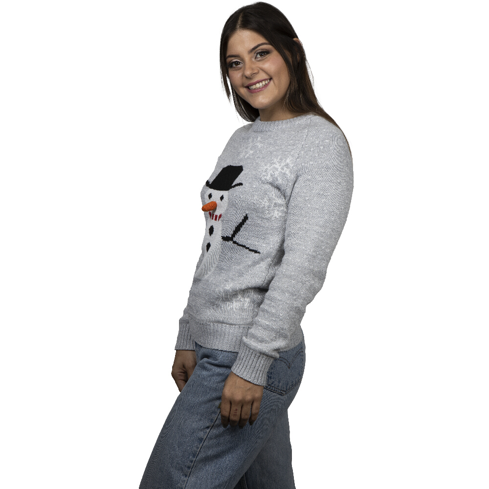 Foto 3 pulgar | Ugly Sweater Rev Suéter Navideño De Muñeco De Nieve Color Gris Para Navidad