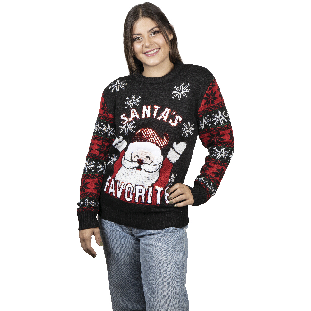 Foto 1 | Ugly Sweater Rev Suéter Navideño De Santa Claus Color Negro Para Navidad