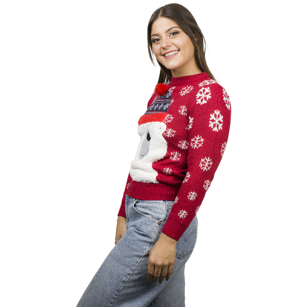 Foto 4 pulgar | Ugly Sweater Rev Suéter Navideño De Oso Polar Color Rojo Para Navidad