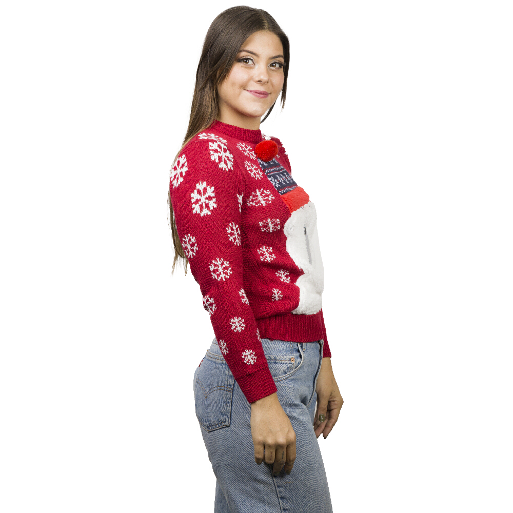 Foto 5 pulgar | Ugly Sweater Rev Suéter Navideño De Oso Polar Color Rojo Para Navidad