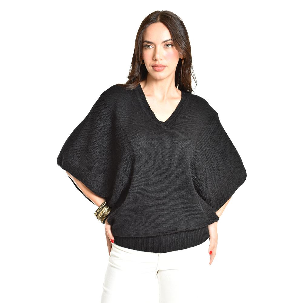 Suéter de Punto Manga Corta Roman Fashion Negro Juvenil