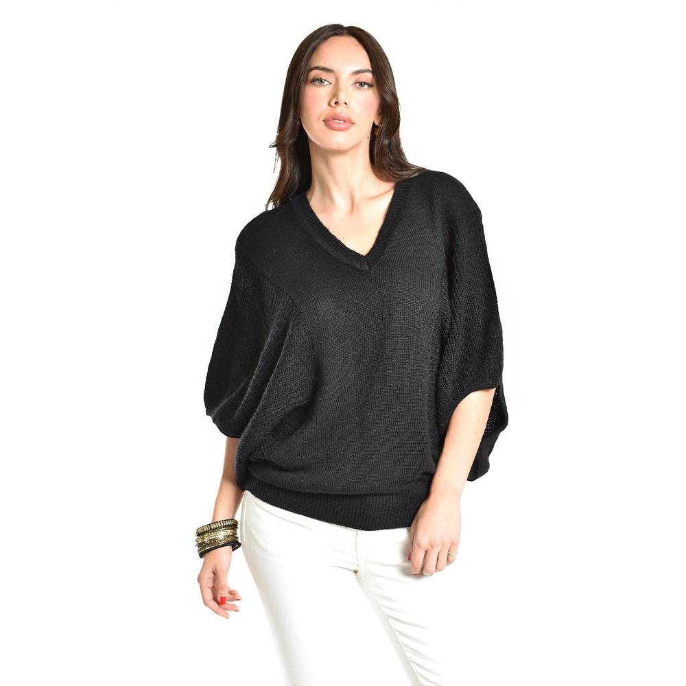 Foto 2 | Suéter de Punto Manga Corta Roman Fashion Negro Juvenil