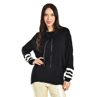 Foto 1 | Hoodie con Detalle de Rayas Roman Fashion Negro