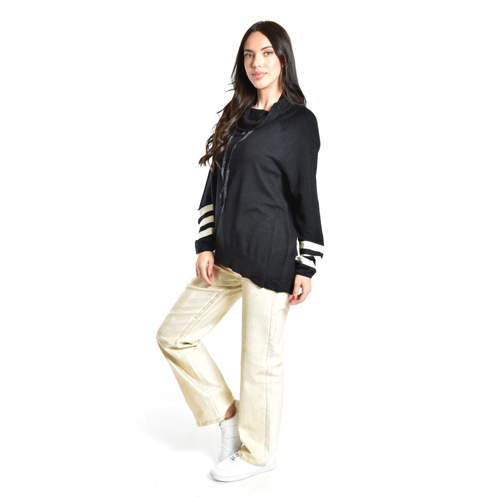 Foto 3 pulgar | Hoodie con Detalle de Rayas Roman Fashion Negro