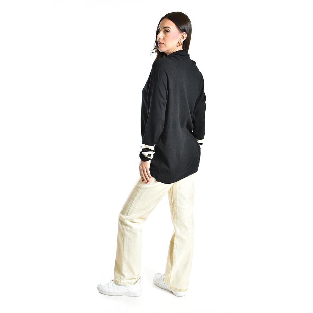 Foto 4 pulgar | Hoodie con Detalle de Rayas Roman Fashion Negro