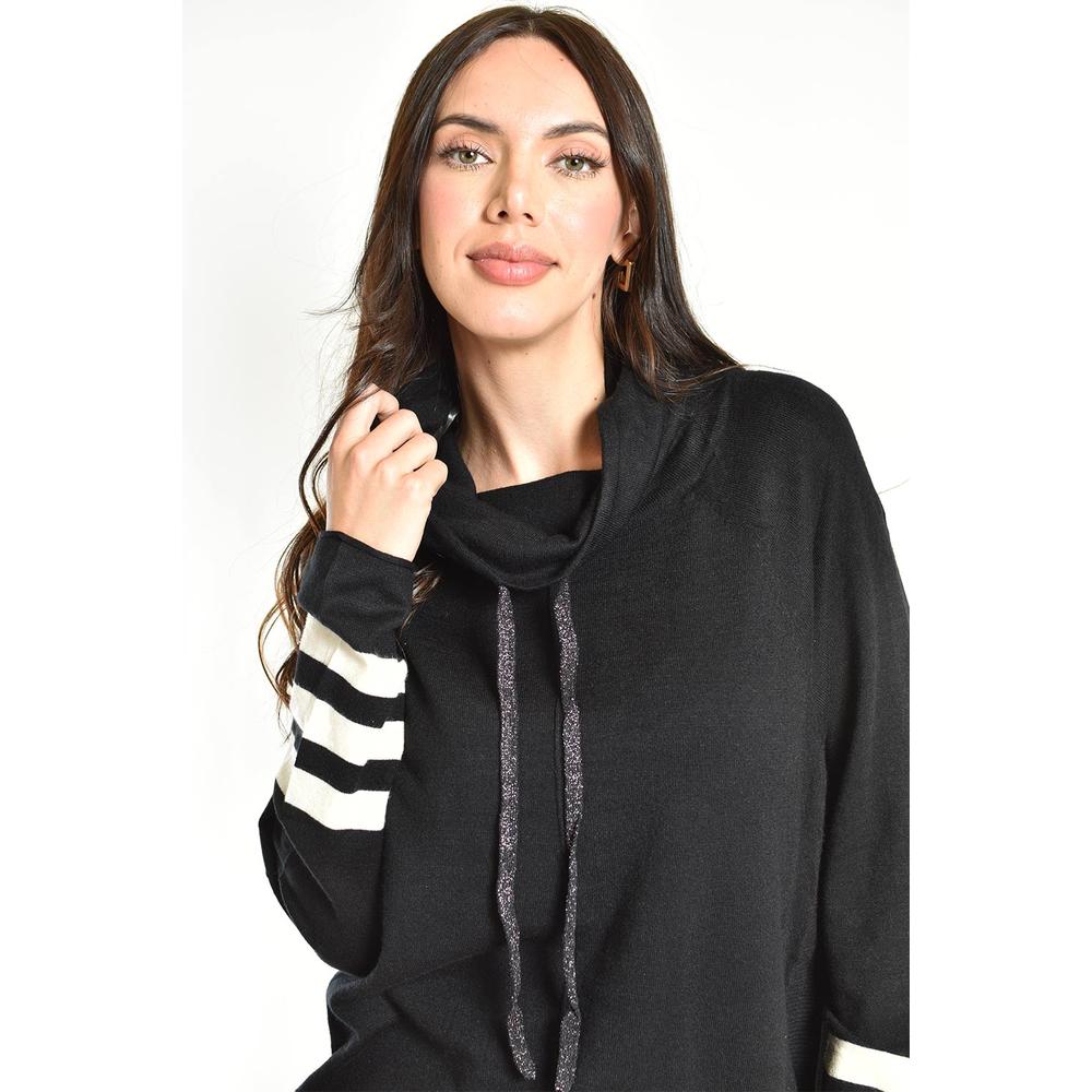 Foto 5 pulgar | Hoodie con Detalle de Rayas Roman Fashion Negro