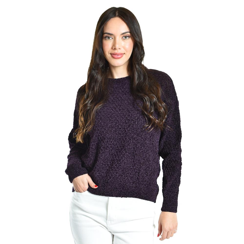 Foto 2 pulgar | Sueter Tejido Cuello Redondo Roman Fashion /juvenil, 2878 (morado) Violeta Oscuro