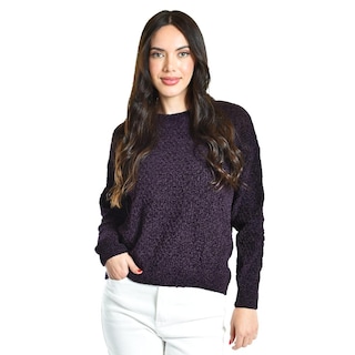 Foto 1 | Sueter Tejido Cuello Redondo Roman Fashion /juvenil, 2878 (morado) Violeta Oscuro