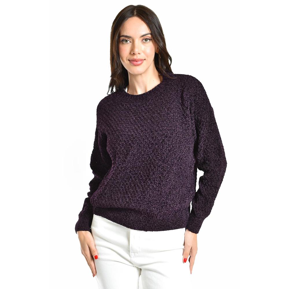 Foto 5 pulgar | Sueter Tejido Cuello Redondo Roman Fashion /juvenil, 2878 (morado) Violeta Oscuro