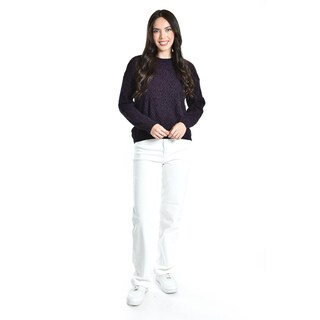 Foto 5 | Sueter Tejido Cuello Redondo Roman Fashion /juvenil, 2878 (morado) Violeta Oscuro