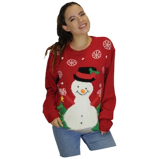Foto 1 | Ugly Sweater Rev Suéter Navideño De Muñeco De Nieve Color Rojo Para Navidad