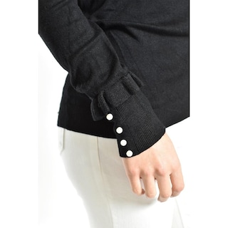 Foto 4 | Sueter Manga Con Perlas Roman Fashion /juvenil, 9258 (negro) Negro